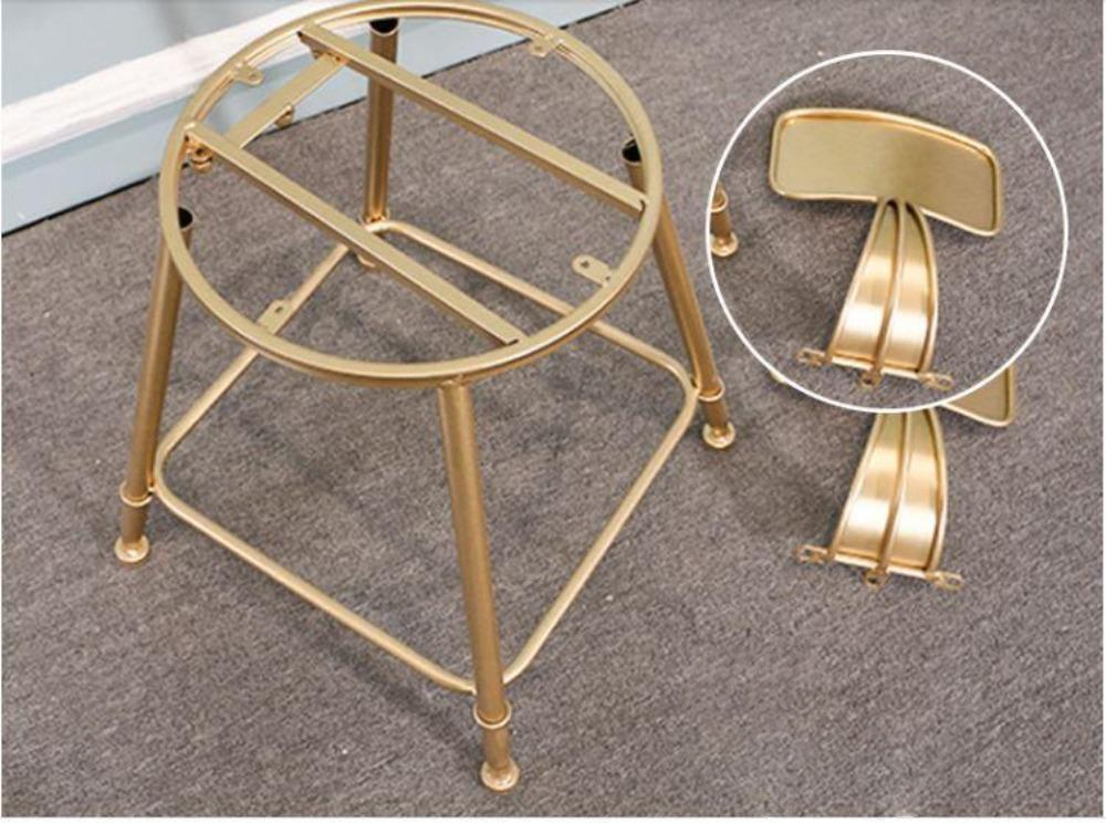 Lixra Set Of 4 High Raised BarStools With Golden Finish Metal Legs