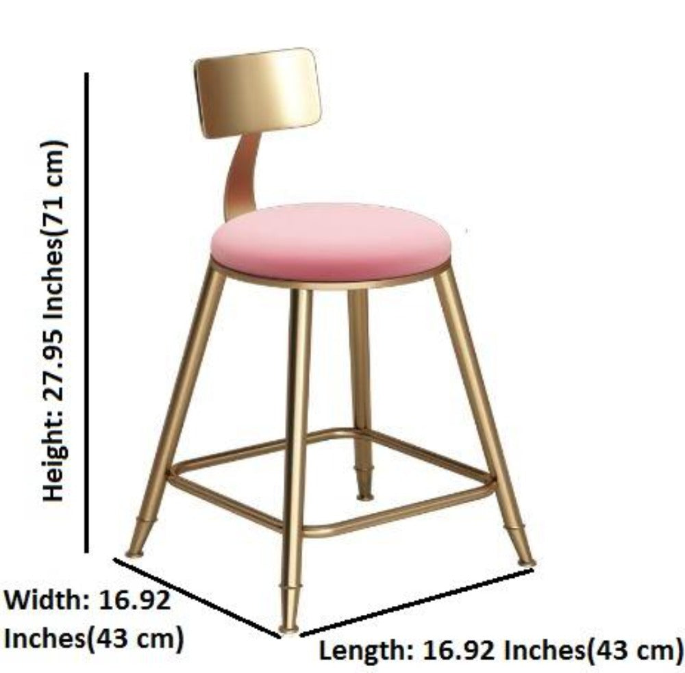 Lixra Set Of 4 High Raised BarStools With Golden Finish Metal Legs