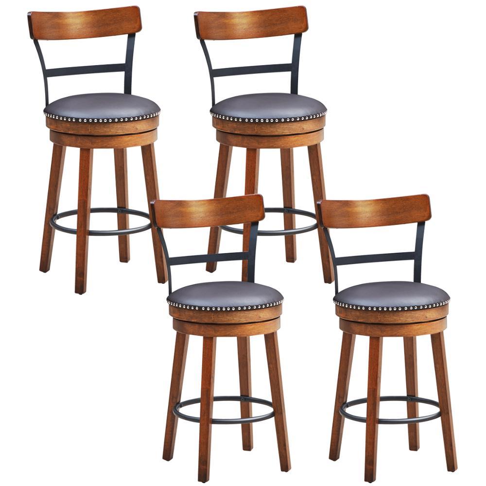 Lixra Set Of 4 Polished Wooden Astounding High Raised Stool