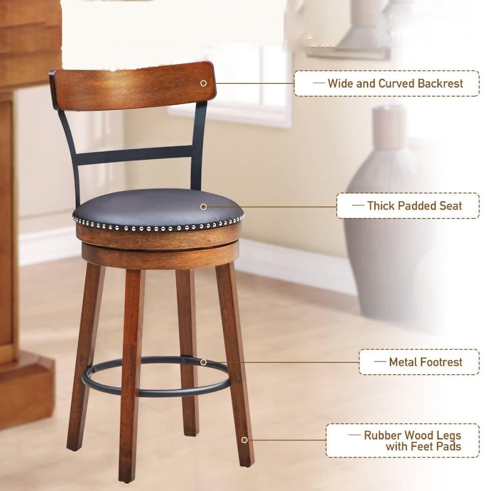 Lixra Set Of 4 Polished Wooden Astounding High Raised Stool