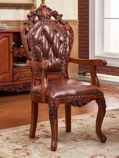 Lixra Set Of 4 Wooden Construct Leather Dining Chairs