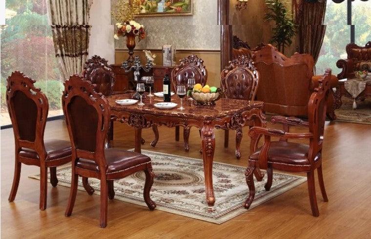 lixra Set Of 4 Wooden Construct Leather Dining Chairs