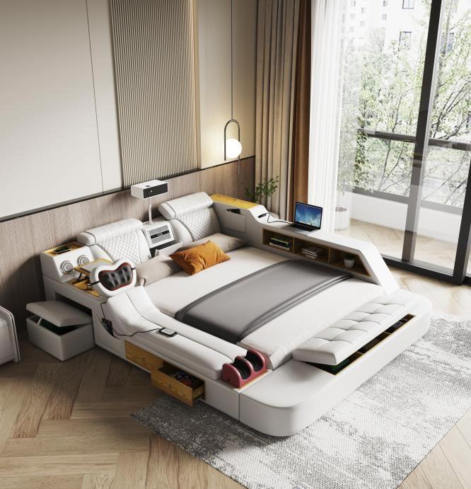 Lixra Smart Living High-Tech Multifunctional Leather Bed