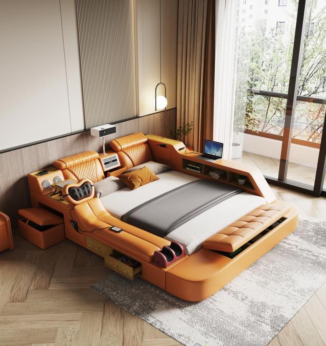 Lixra Smart Living High-Tech Multifunctional Leather Bed