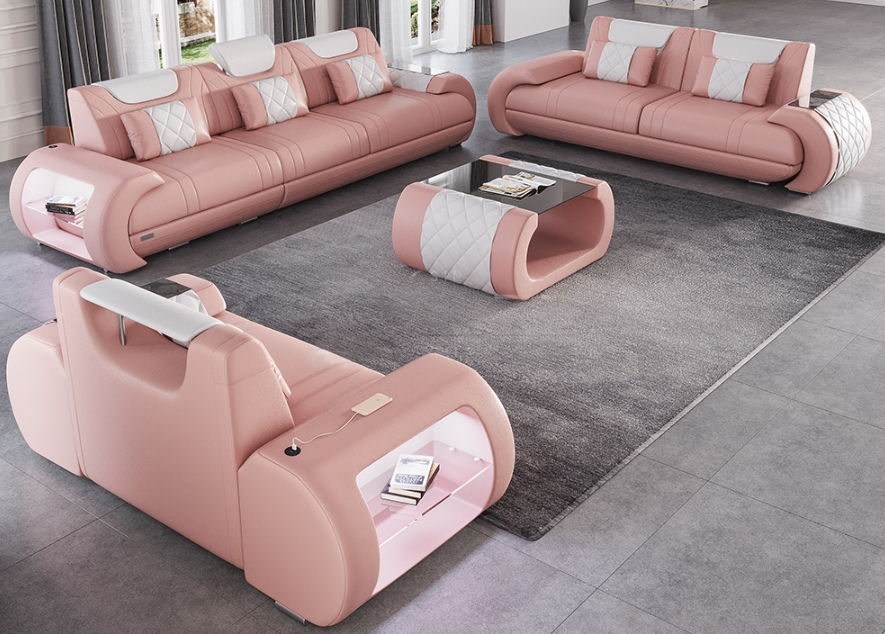 Lixra Sophisticated And Elegant Luxurious 3+2+1 Leather Sofa