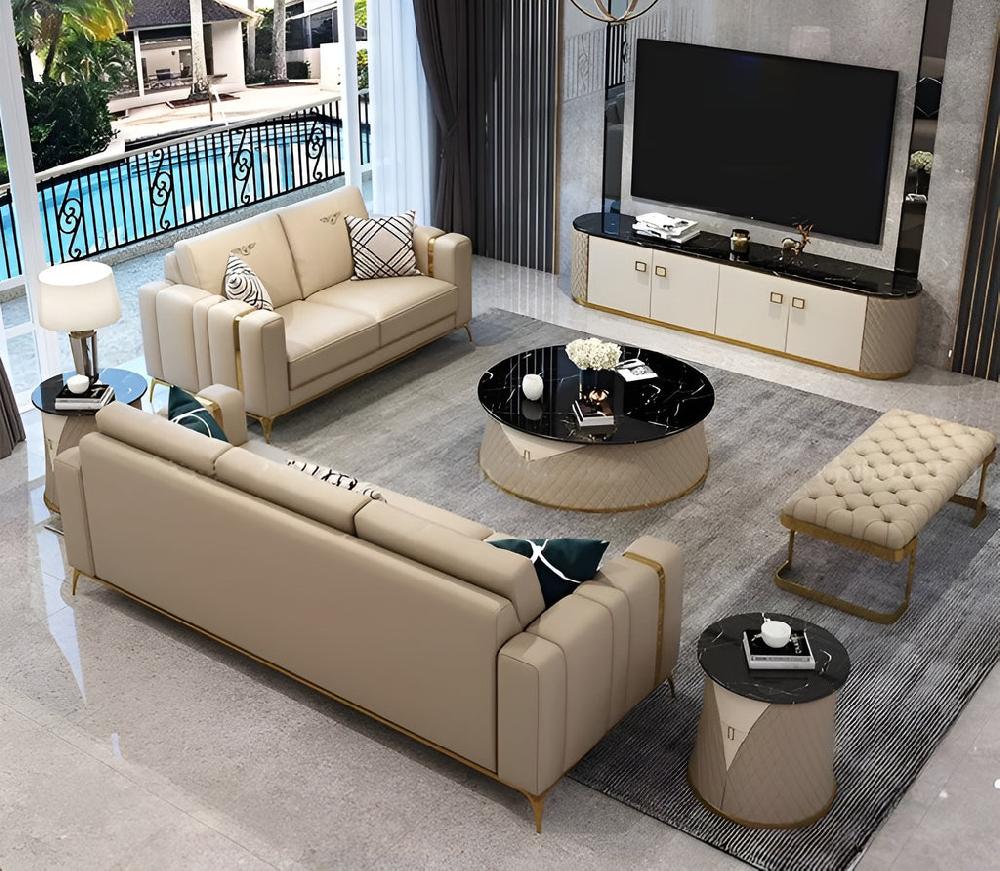 Lixra Splendid Designed Astounding Leather Sofa Set