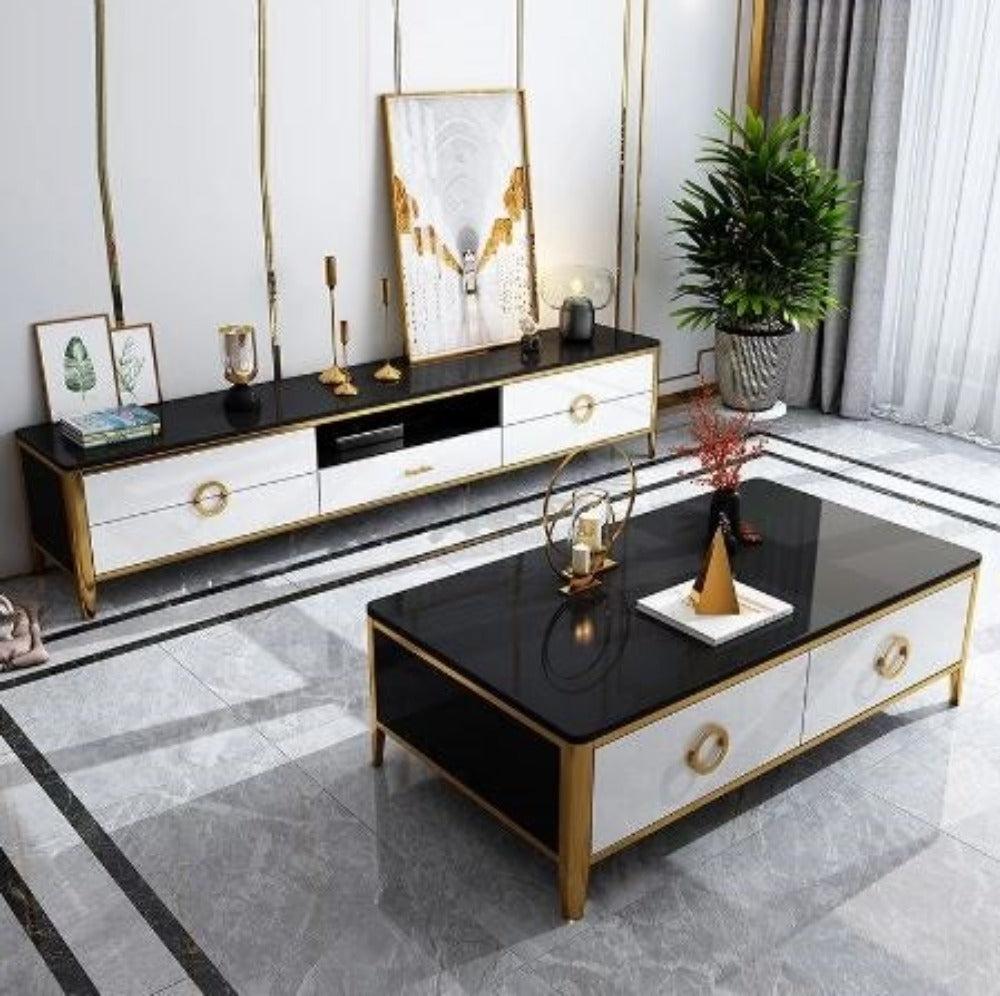 Lixra Storage Expert Wooden Coffee Table And TV Stand