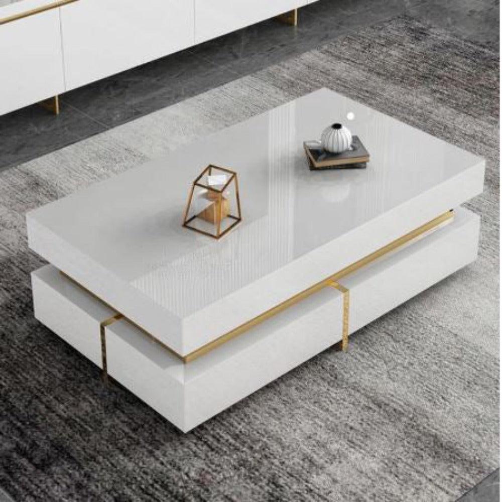 Lixra Striking Elegant Wooden Coffee Table And TV Stand