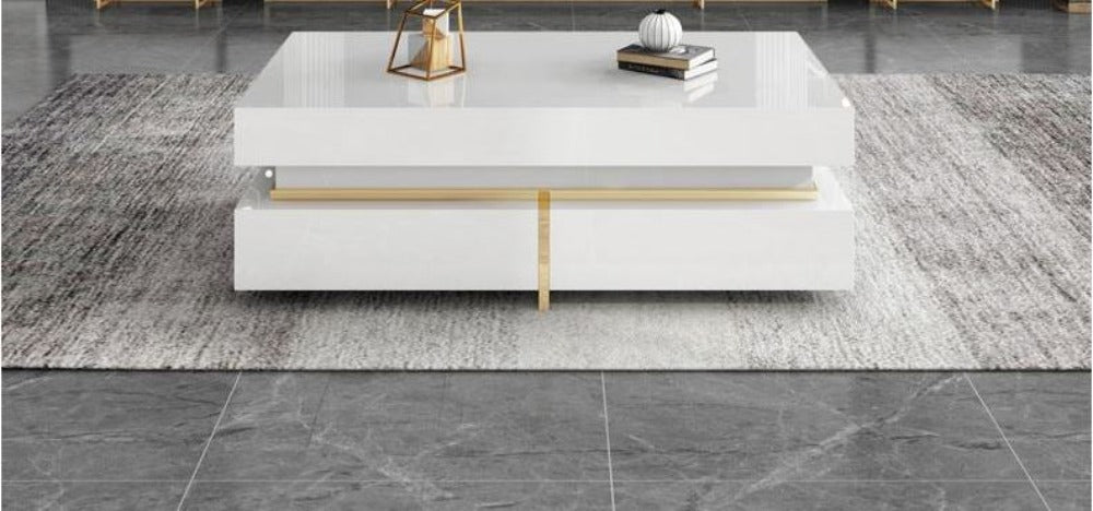Lixra Striking Elegant Wooden Coffee Table And TV Stand