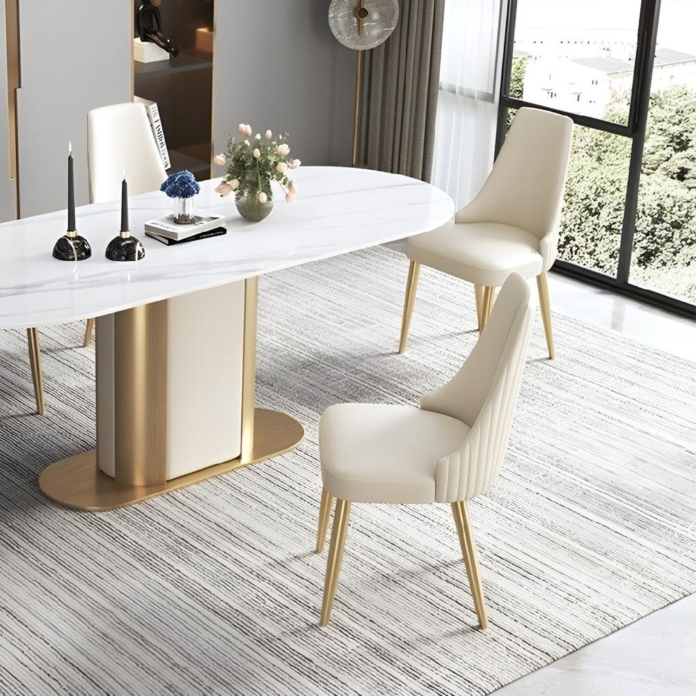 Lixra Sumptuous Marble Dining Table Set With 6 Chairs