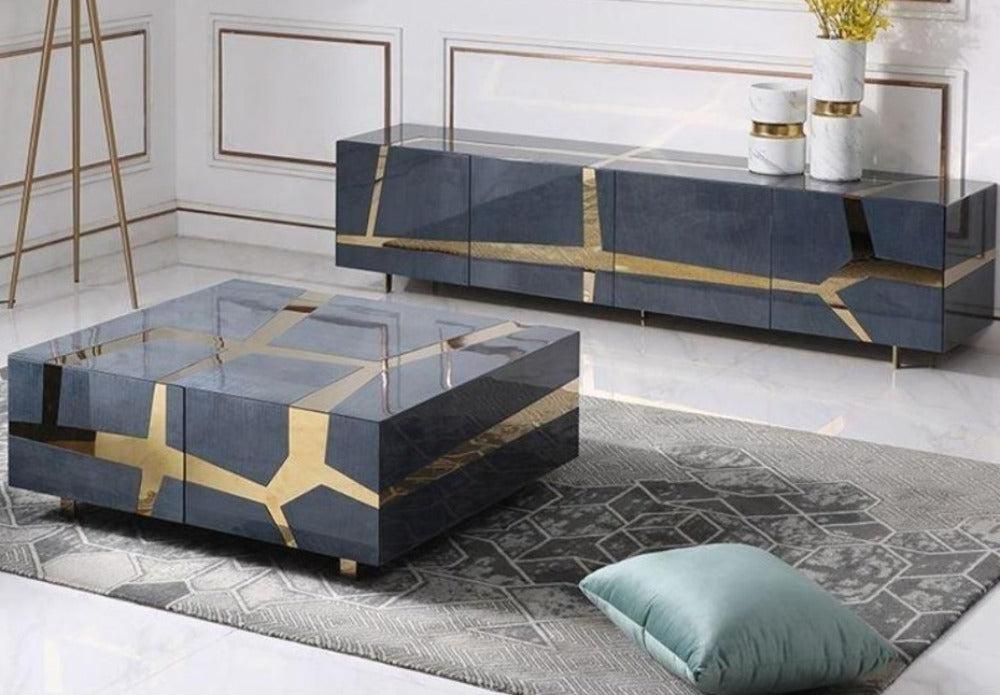 lixra Ultra Modern Creative Designed Wooden Coffee Table and TV Stand