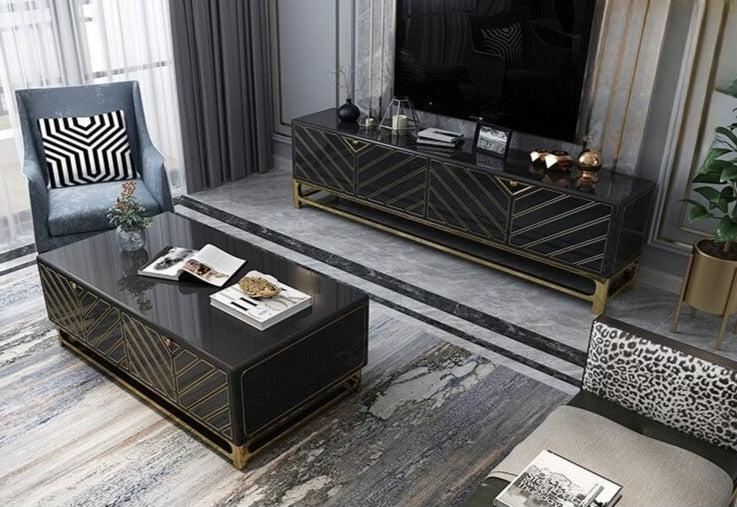 Lixra Ultra Modern Wooden TV Cabinet With Coffee Table