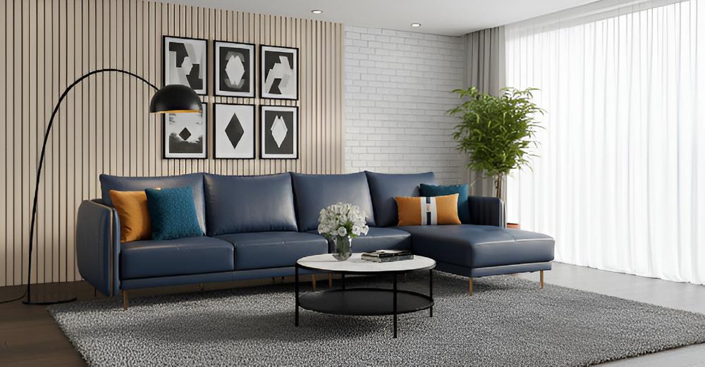 lixra Urban Style Fine Furnished Leather Sectional Sofa Set