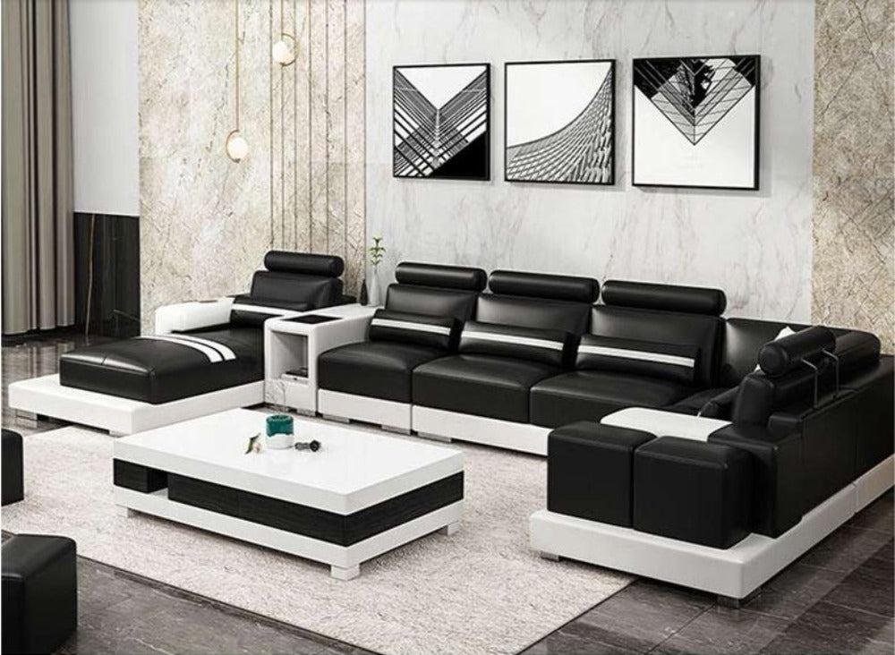 Lixra Urban Trend Luxurious Leather Sectional Sofa Set