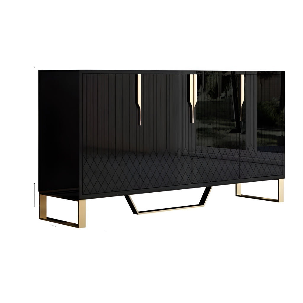 Lixra Versatile Buffet Table With Marble-Top Surface
