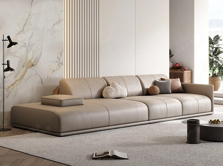 Lixra Versatile Comfort Square Armless Corner Leather Sofa Set