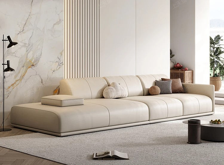 Lixra Versatile Comfort Square Armless Corner Leather Sofa Set