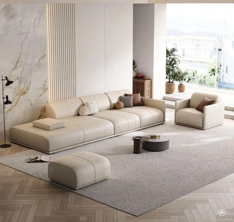 lixra Versatile Comfort Square Armless Corner Leather Sofa Set