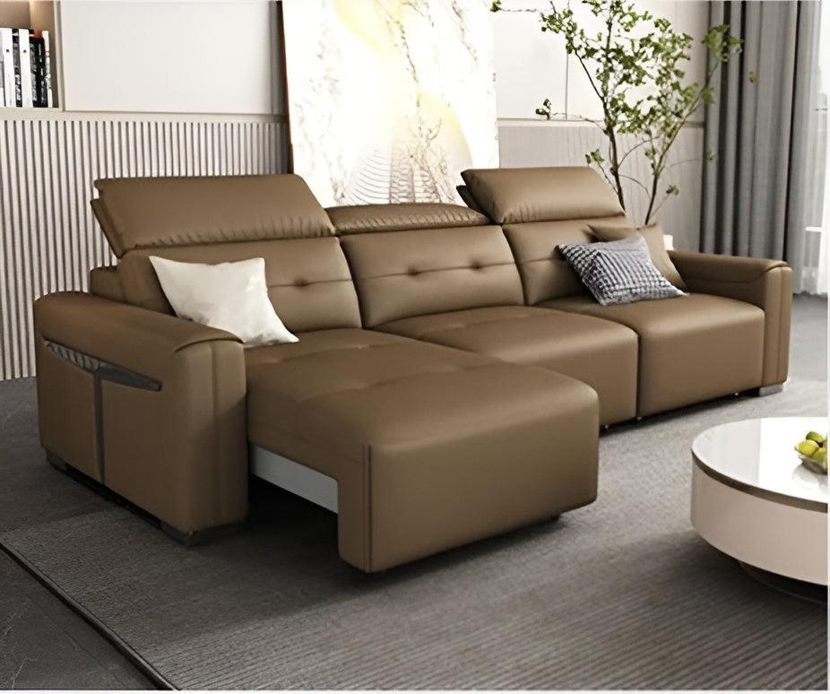 lixra Versatile Multi-Angle Electric Leather Sectional Sofa Bed
