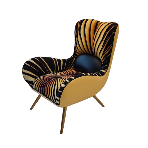 lixra Zebra Patterned Fabric Upholstery Accent Chair