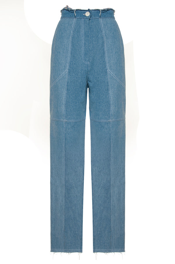 Liya AQUA DENIM RELAXED PANTS