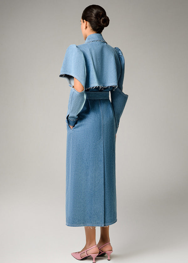 Liya AQUA DENIM TRENCH