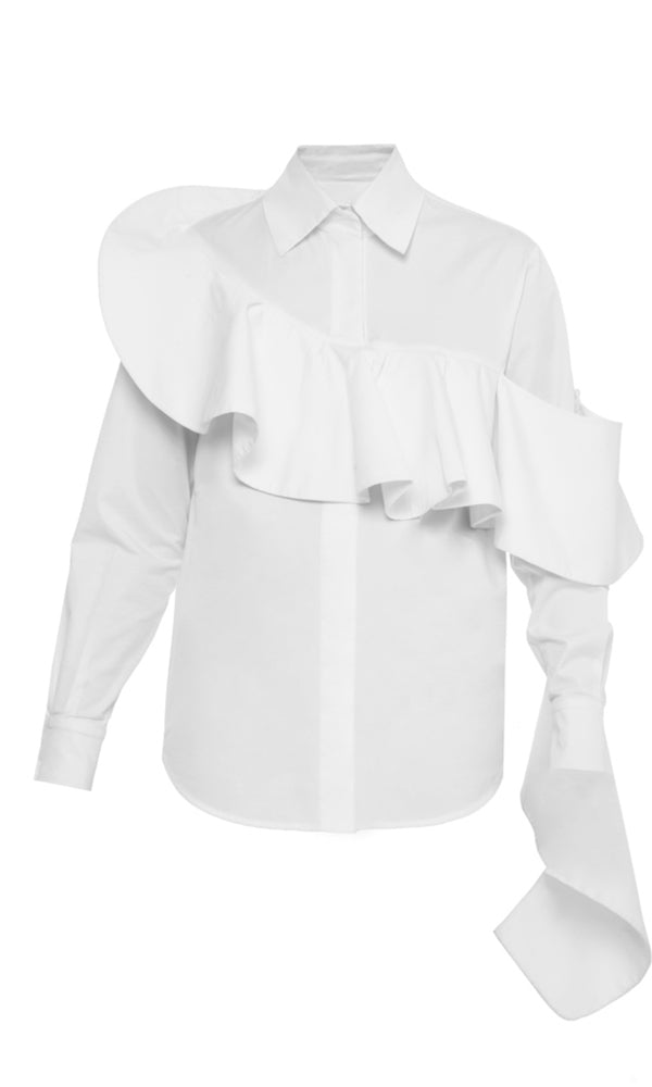 Liya ASYMMETRIC FLOUNCE SHIRT