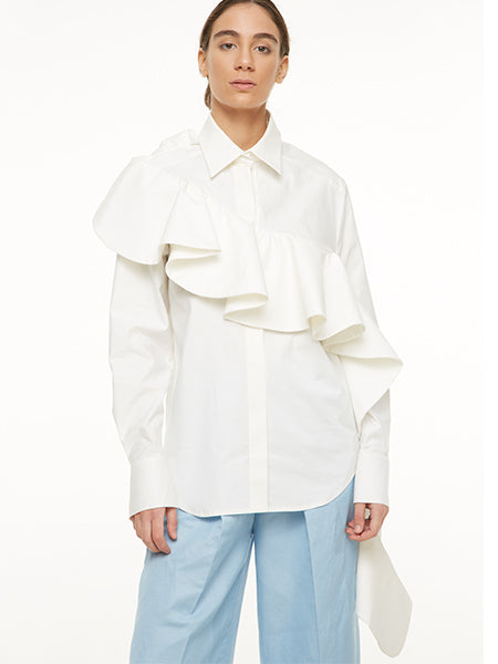 liya ASYMMETRIC FLOUNCE SHIRT