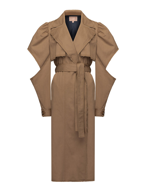 Liya BELTED PUFF-SLEEVE TRENCH