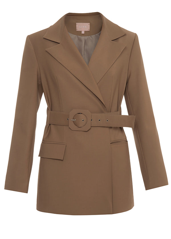 liya BLAZER WITH ATTACHED BELT