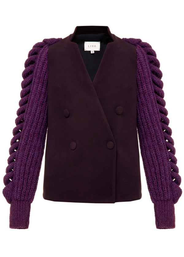 liya BLAZER WITH KNITTED SLEEVES