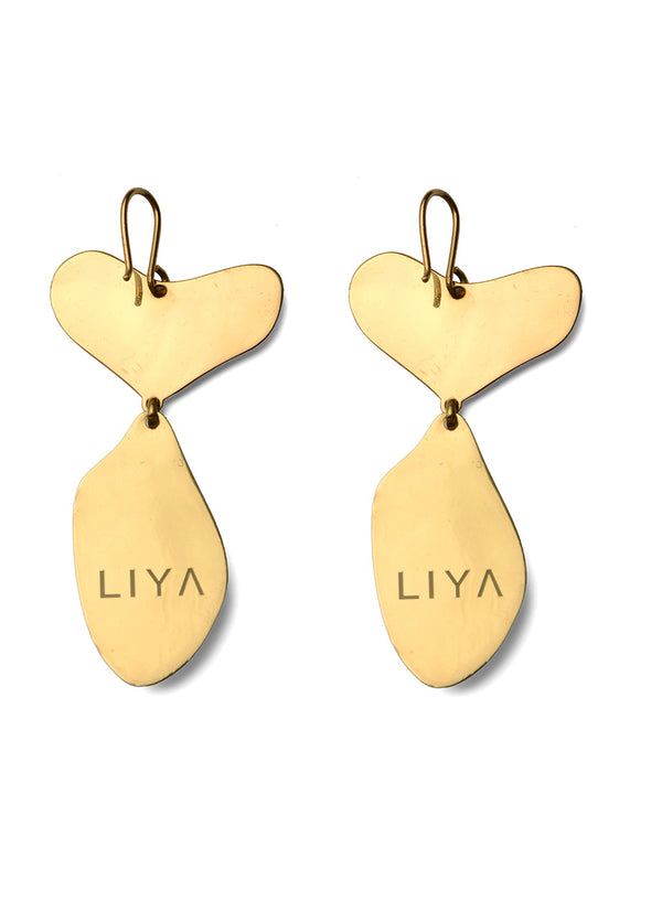 Liya BLUE HEART DROP EARRINGS