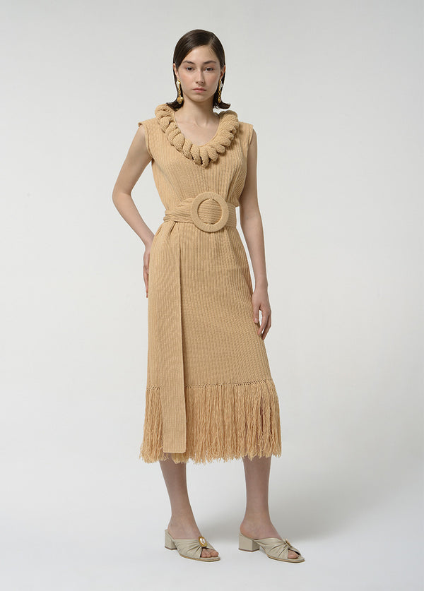 Liya CAMEL ETHNIC DRESS