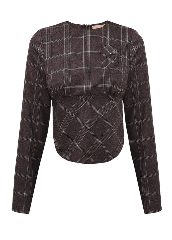 liya CHECKERED BLOUSE