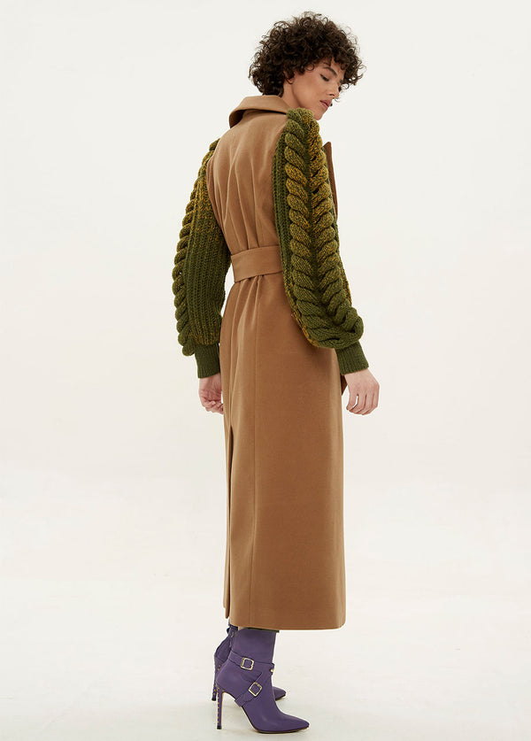 Liya COAT WITH KNITTED SLEEVES