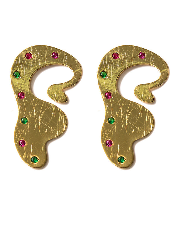 Liya CRYSTAL CURLY EARRINGS