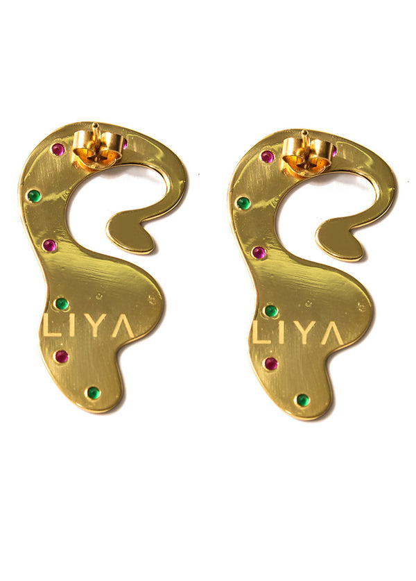 Liya CRYSTAL CURLY EARRINGS