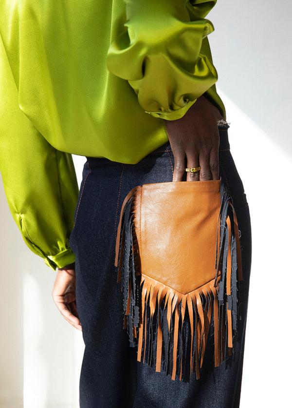 Liya DENIM FRINGE POCKET PANTS