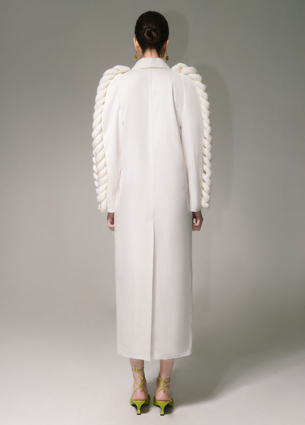 Liya DENIM KNITTED SLEEVES TRENCH