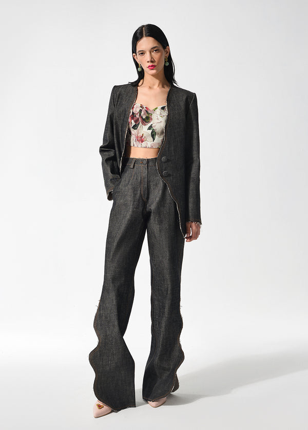 liya DENIM PANTS WITH WAVES