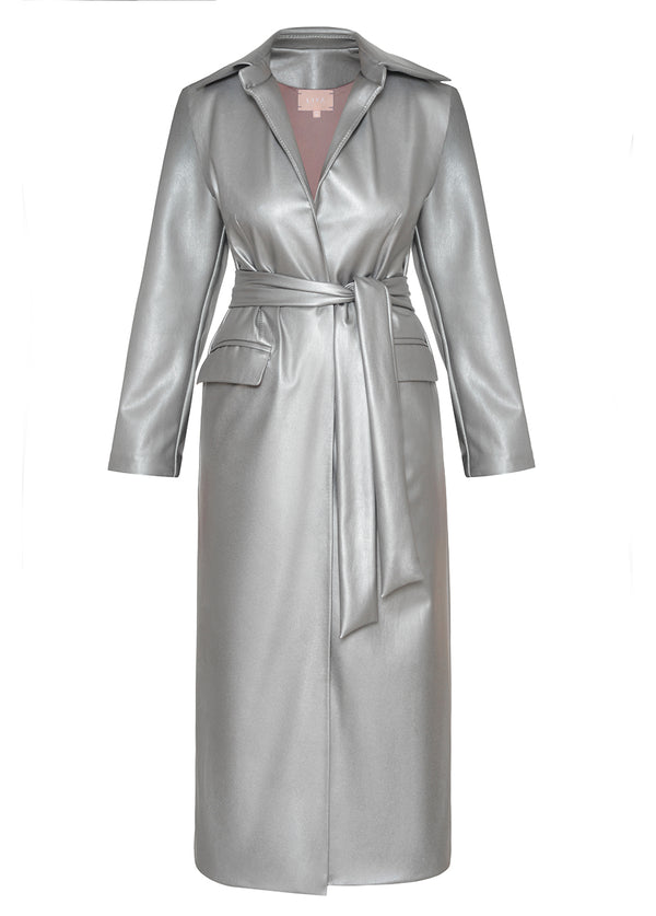 liya DISCO VEGAN LEATHER TRENCH
