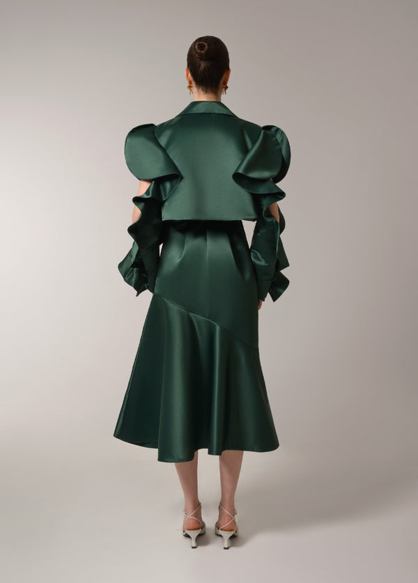 Liya GREEN TRENCH-DRESS