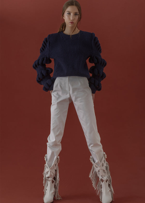 Liya HAND KNITTED BLUE SWEATER