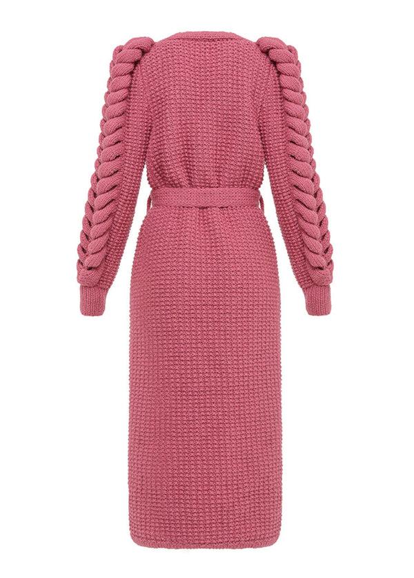 Liya HAND KNITTED PINK COAT