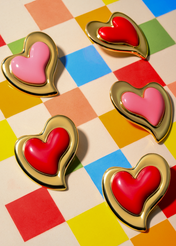 Liya HEARTFELT PINK EARRINGS