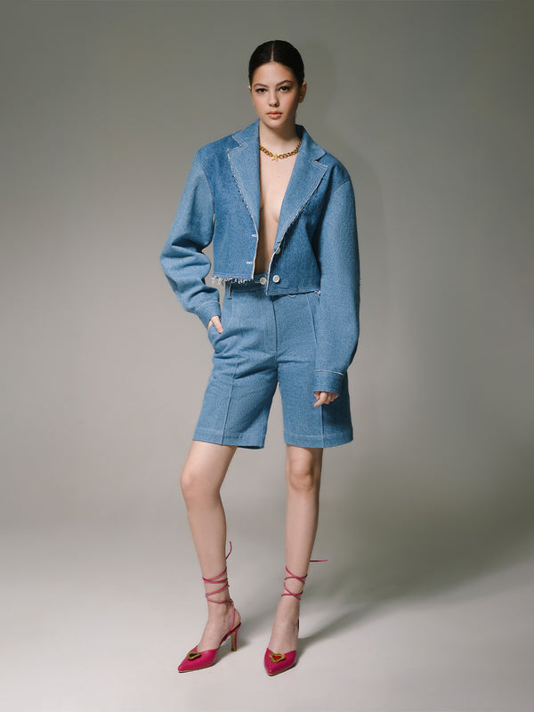 liya HEARTS DENIM BLAZER