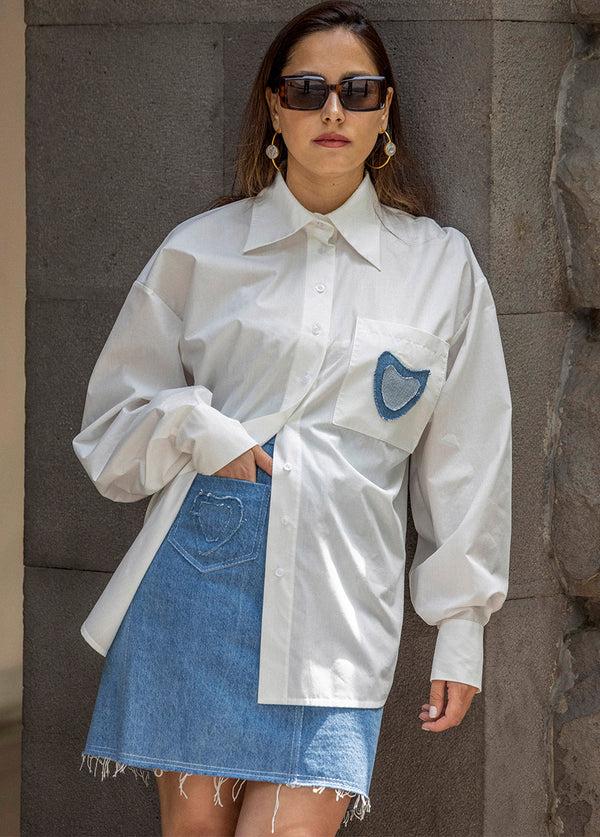 liya HEARTS DENIM SKIRT