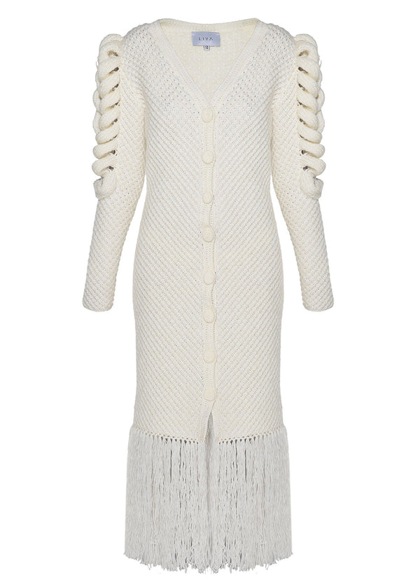 Liya IVORY FRINGE DRESS