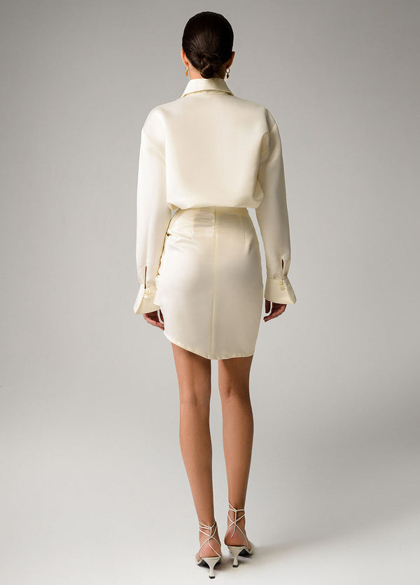 Liya IVORY RUCHED SKIRT