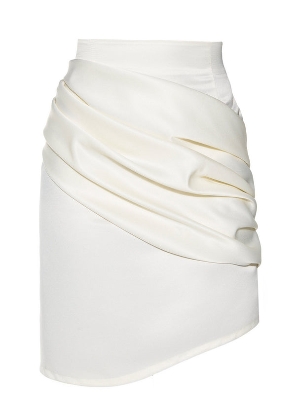 liya IVORY RUCHED SKIRT